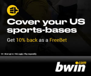 bwin Weekly US Sports Moneyback offer. Place NHL, NFL or NBA Acca bets and if you incur a Net Loss at the end of each week, they'll refund 10% of your Net Losses in the form of a FreeBet, up to €/$50. You need to opt-in, place a combi bet with at least 3 selections on NHL, NFL or NBA games (min odds of 1.70 per selection).