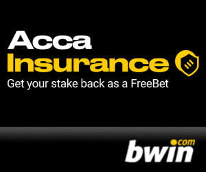 bwin 5 Team Acca Insurance. Place a football Acca with 5 teams or more and if one selection lets you down, they will refund your stake as a FreeBet (up to €/$25). Available on every team, every league and in any combination. You must opt-in, place a football Acca on 3-way market with min. 5 selections and min. stake €/$5, each selection must start and settle on the same day and be at odds of 1.20 or greater.